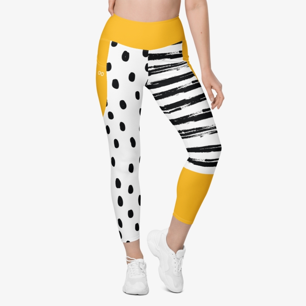 Loony Legs "Dots&Stripes" Yellow with pockets size small